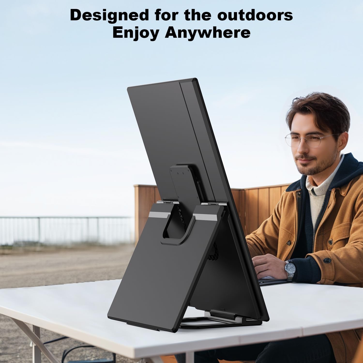 24" Large Portable Monitor, 1080P FHD 100Hz Laptop Screen Extender, 125% Srgb IPS Monitor Extender, USB C HDMI Office Gaming with Detachable Stand, Travel Monitor for Window MAC Phone Xbox Switch