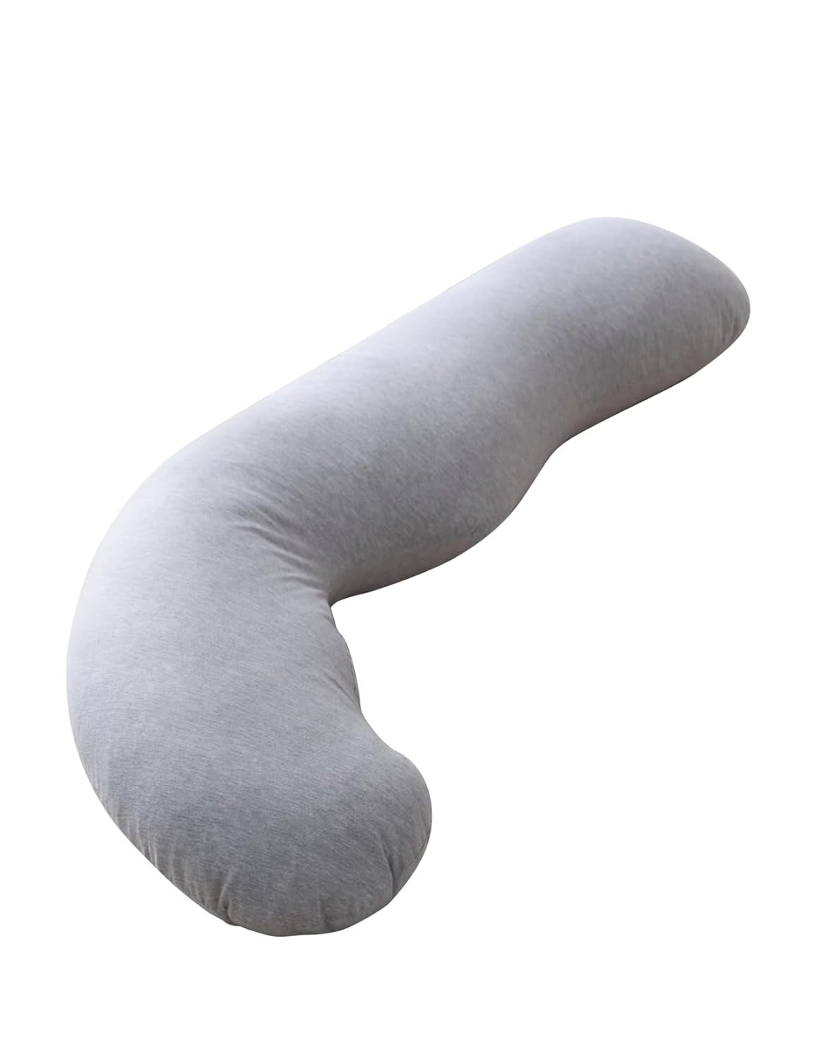 Pregnancy Pillows for Side Sleeping, J Shaped Maternity Body Pillow for Pregnancy, Soft Pregnancy Pillow with Jersey Cover for Head Neck Belly Support, Grey